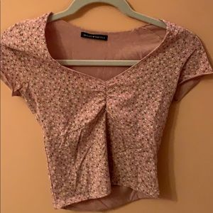 Pink flowered brandy Melville Gina top